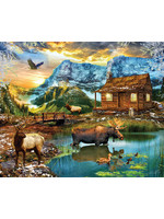 Sunsout White Mountain Cabin Puzzle 1000 Pieces