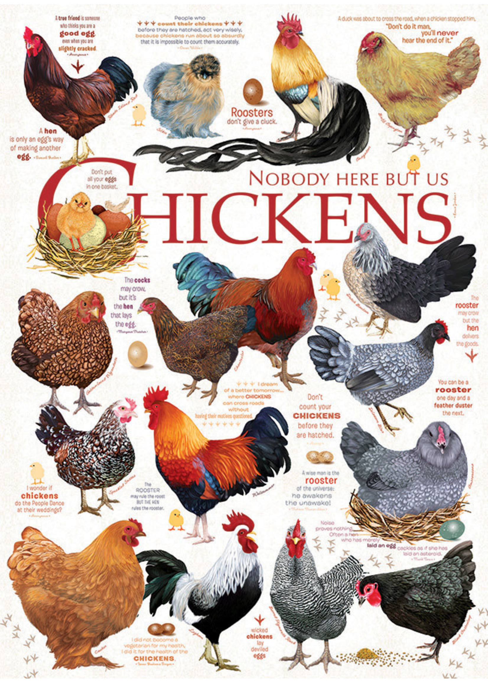 Cobble Hill Chicken Quotes Puzzle 1000 Pieces