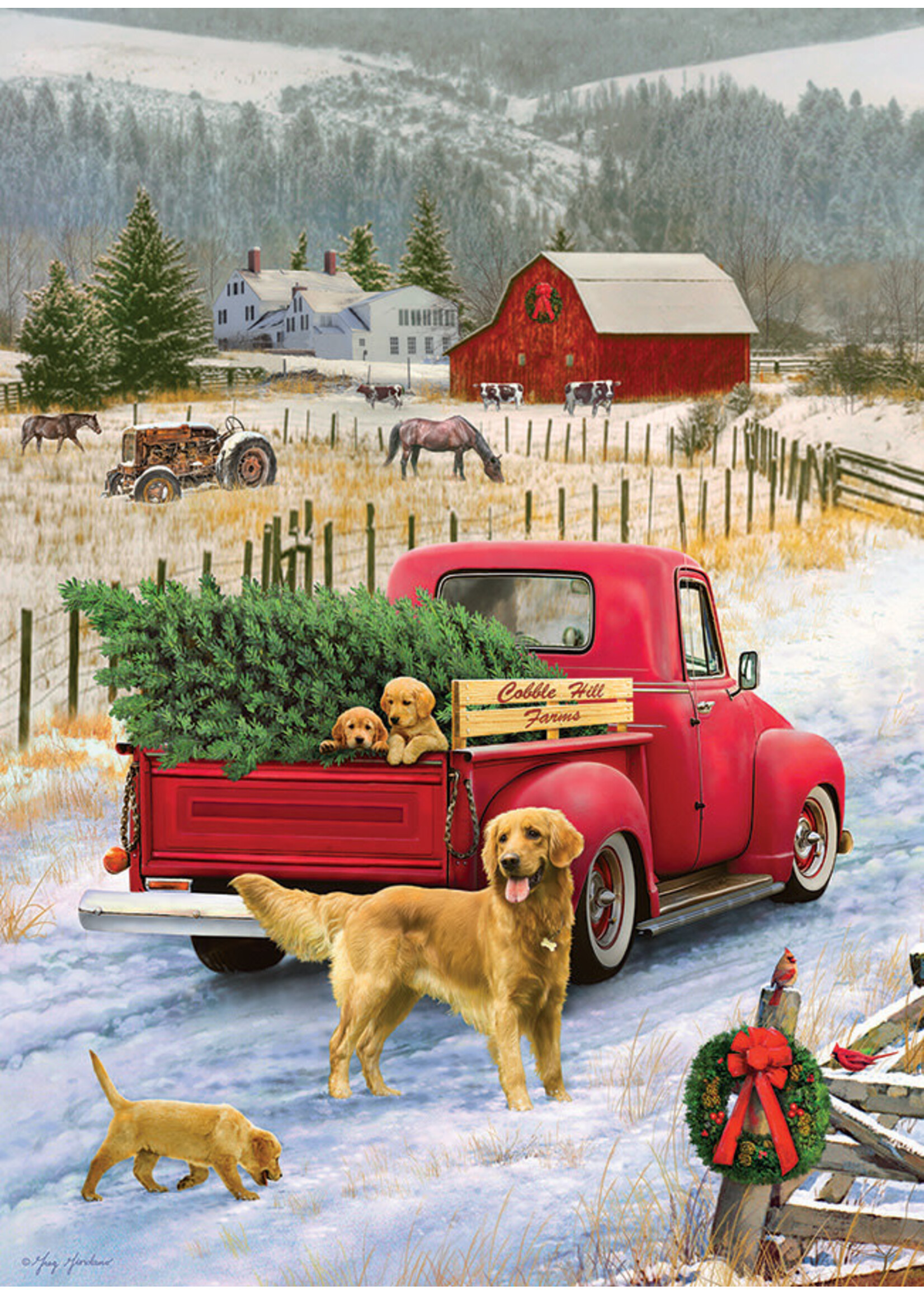 Cobble Hill Christmas on the Farm Puzzle 1000 Pieces