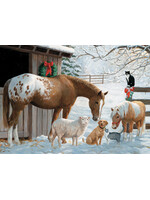 Cobble Hill Winter Barnyard Family Puzzle 350 Pieces