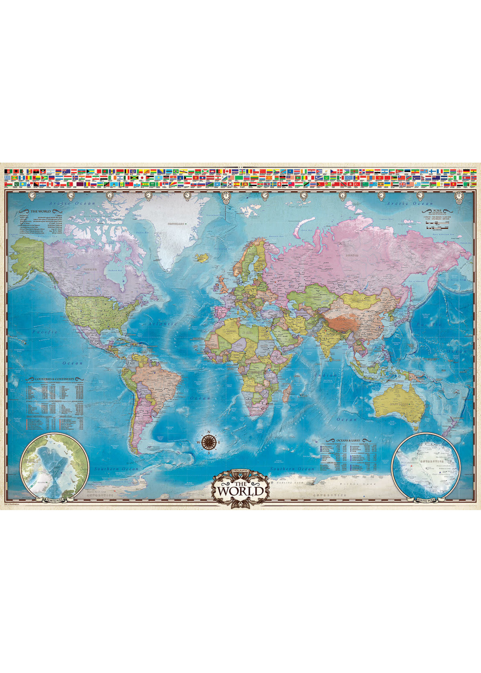 Map of the World with Flags 1000pc