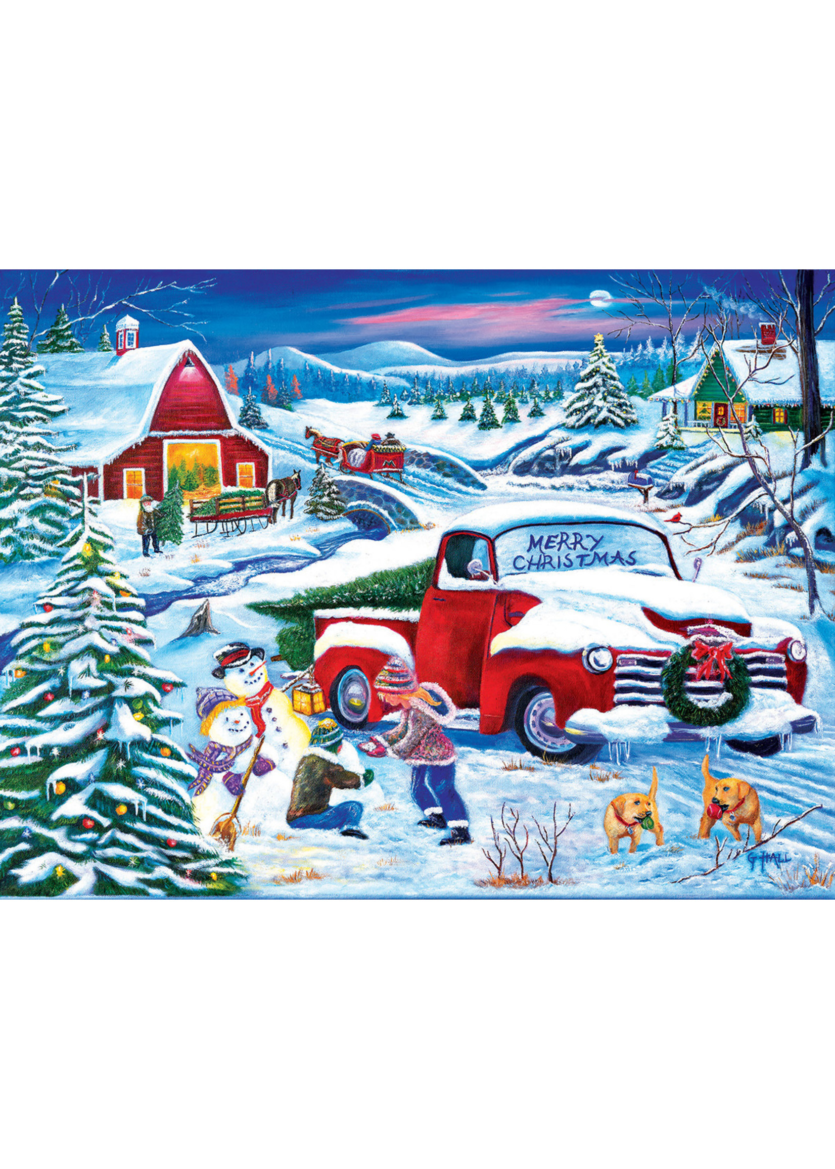 Sunsout Snow Day at the Farm Puzzle 500 Pieces