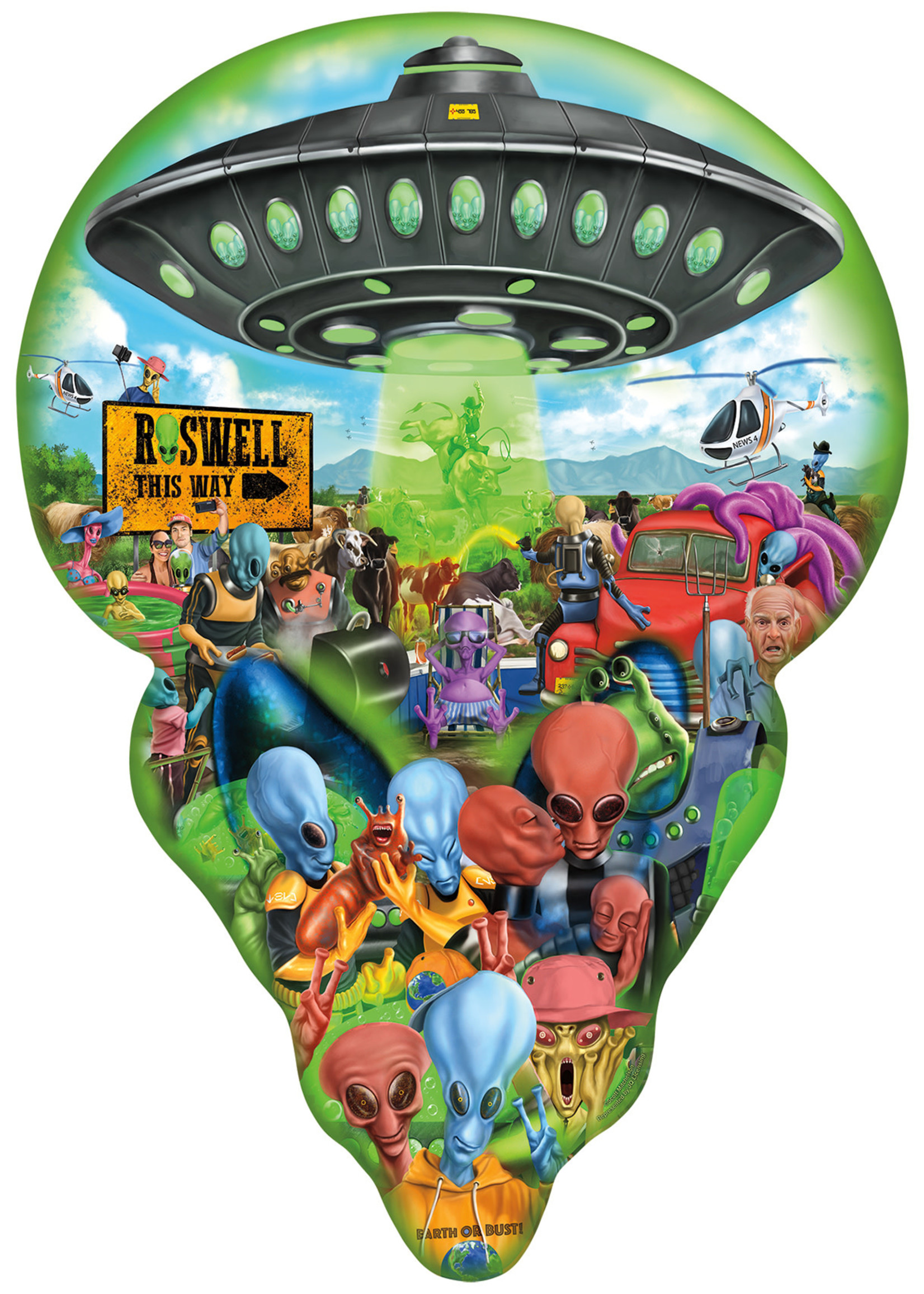 Sunsout Roswell This Way Special Shaped Puzzle 1000 Pieces
