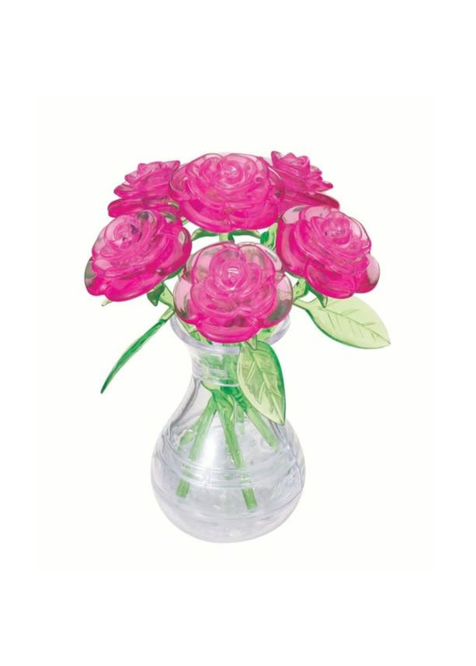 3D Crystal Pink Rose in Vase