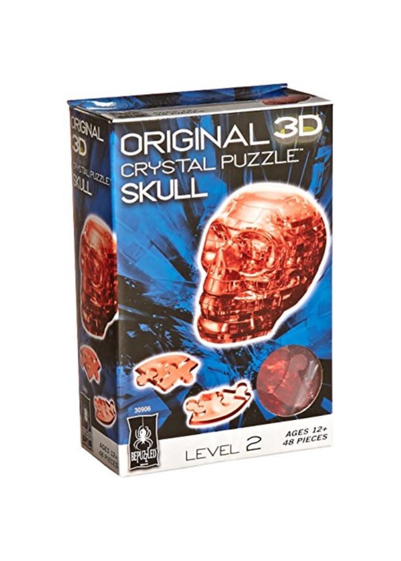 3D Crystal Skull Red
