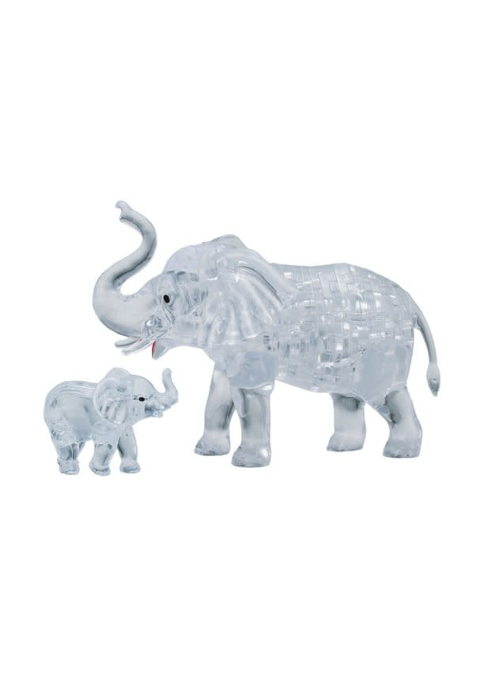 3D Crystal Elephant w/baby