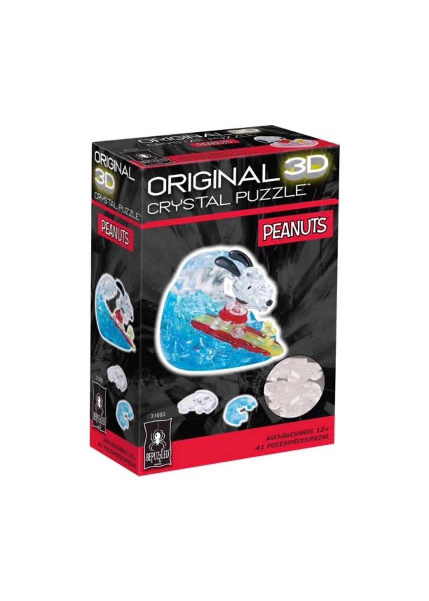 3D Crystal Snoopy Surfing