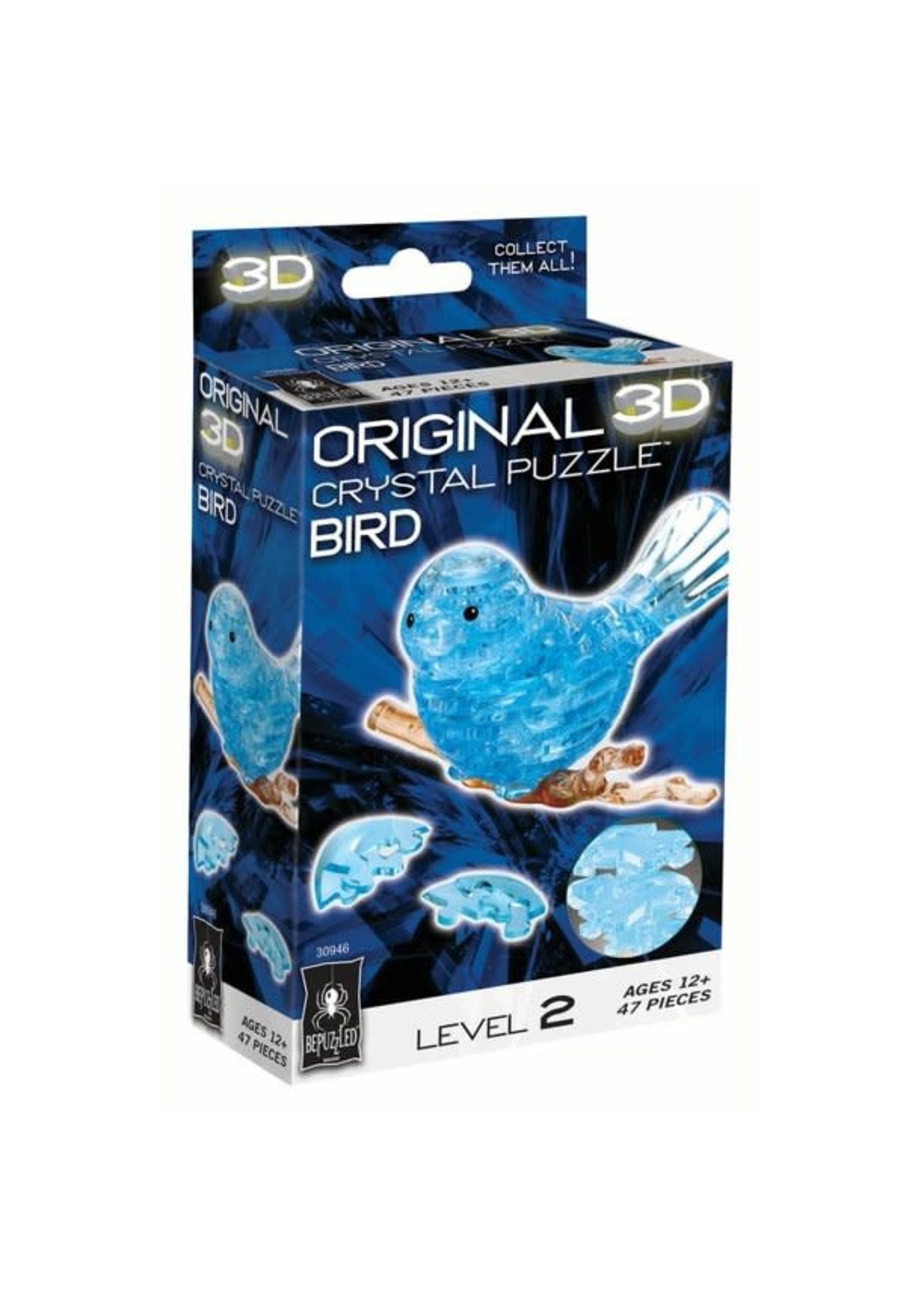 3D Crystal Blue Bird