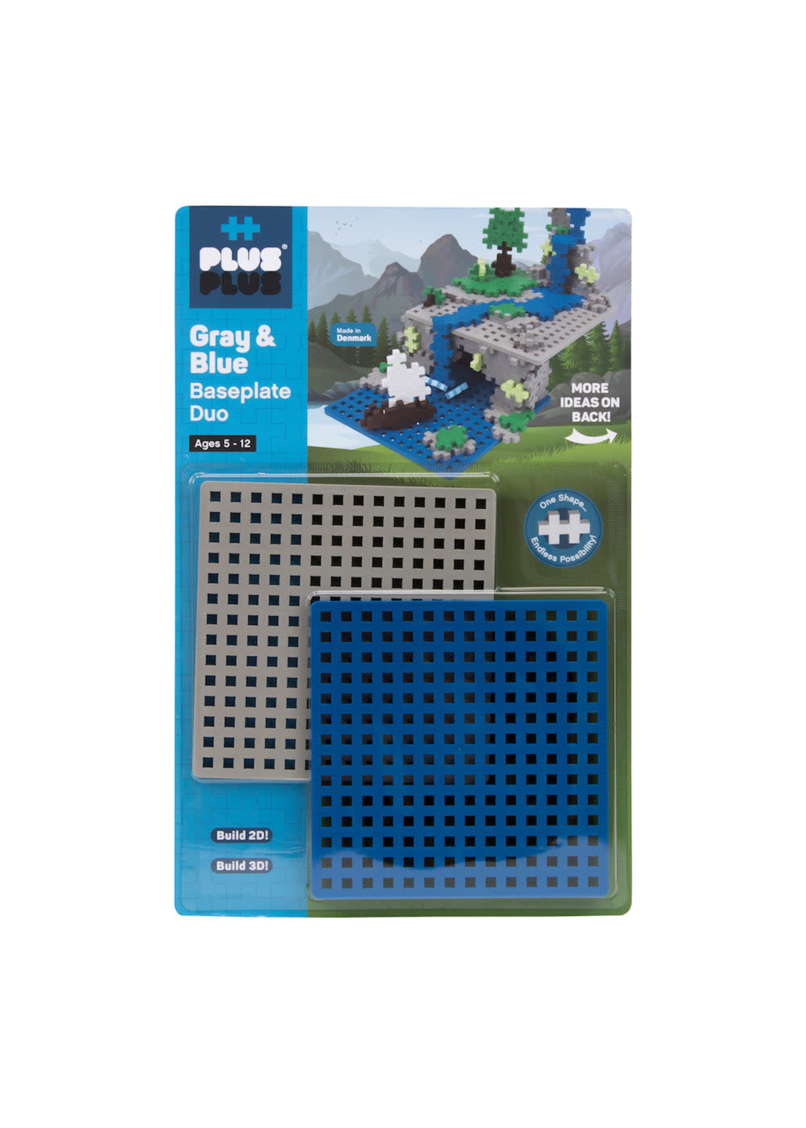 Plus Plus Baseplate Duo Gray & Blu - Plus Plus