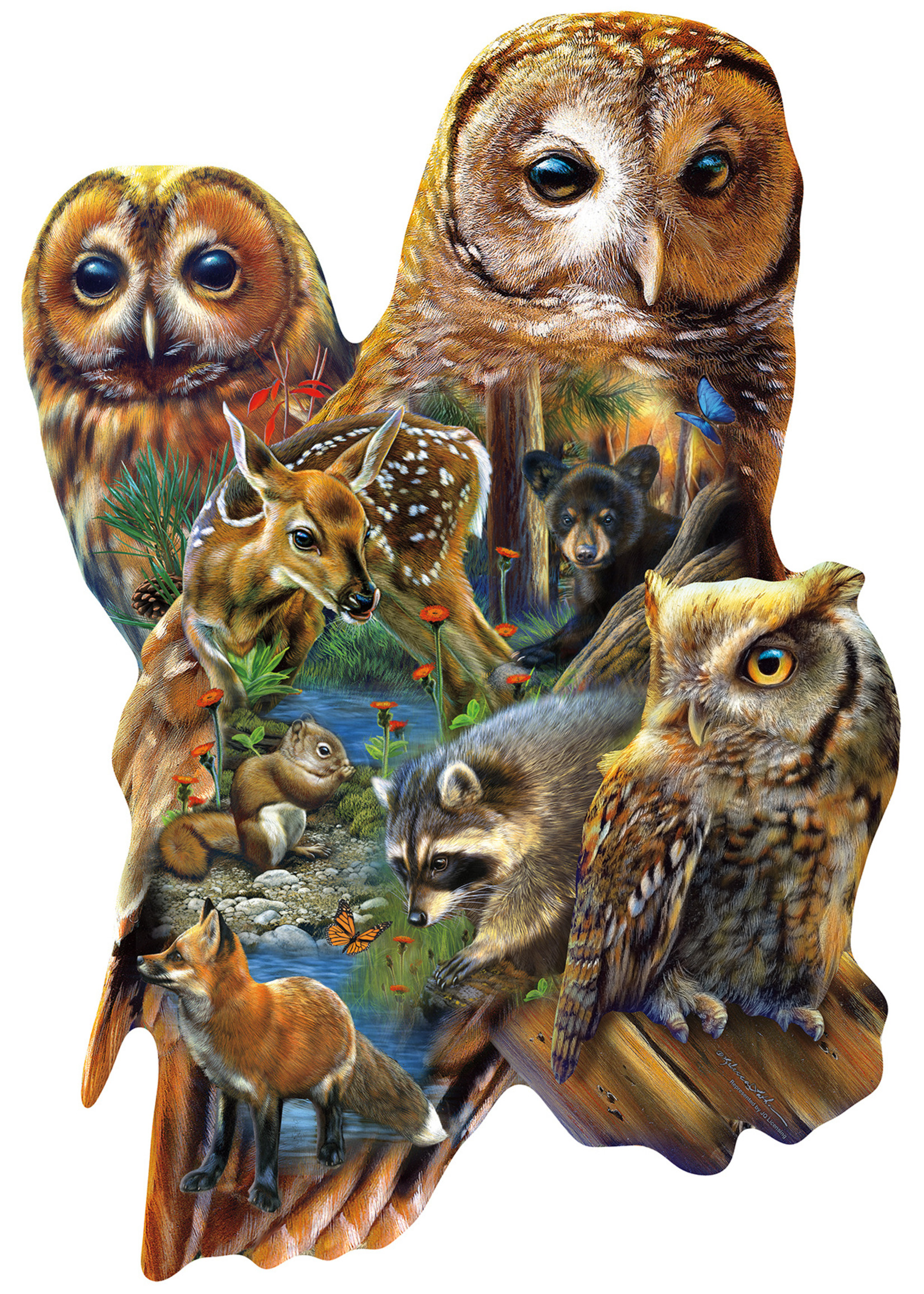 Sunsout Forest Owls Special Shaped 1000pc
