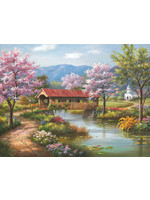 Sunsout Covered Bridge in Spring Puzzle 1000 Pieces