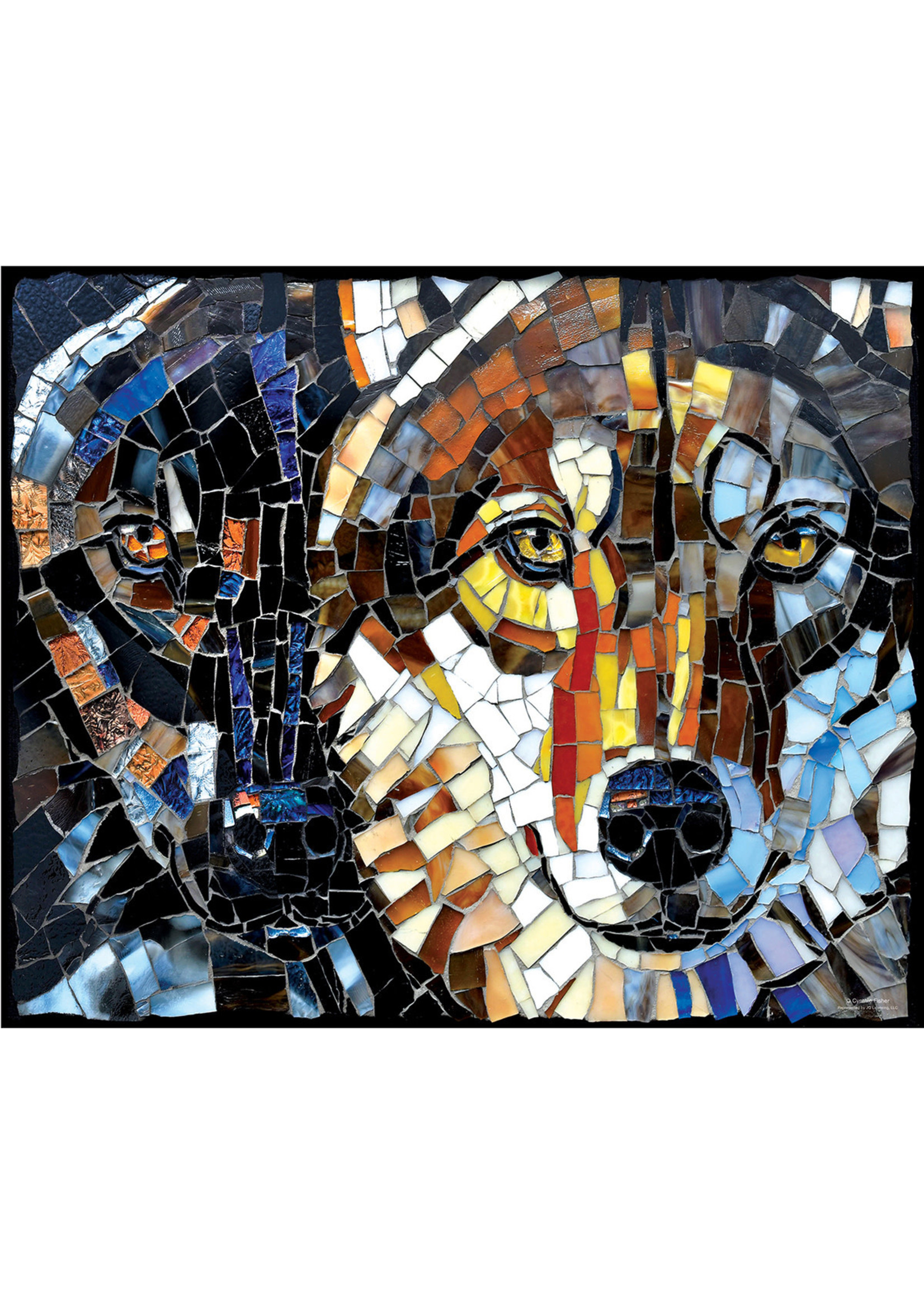 Sunsout Stained Glass Wolves 1000pc