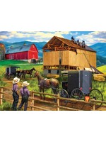 Sunsout Raising the Barn Puzzle 500 Pieces