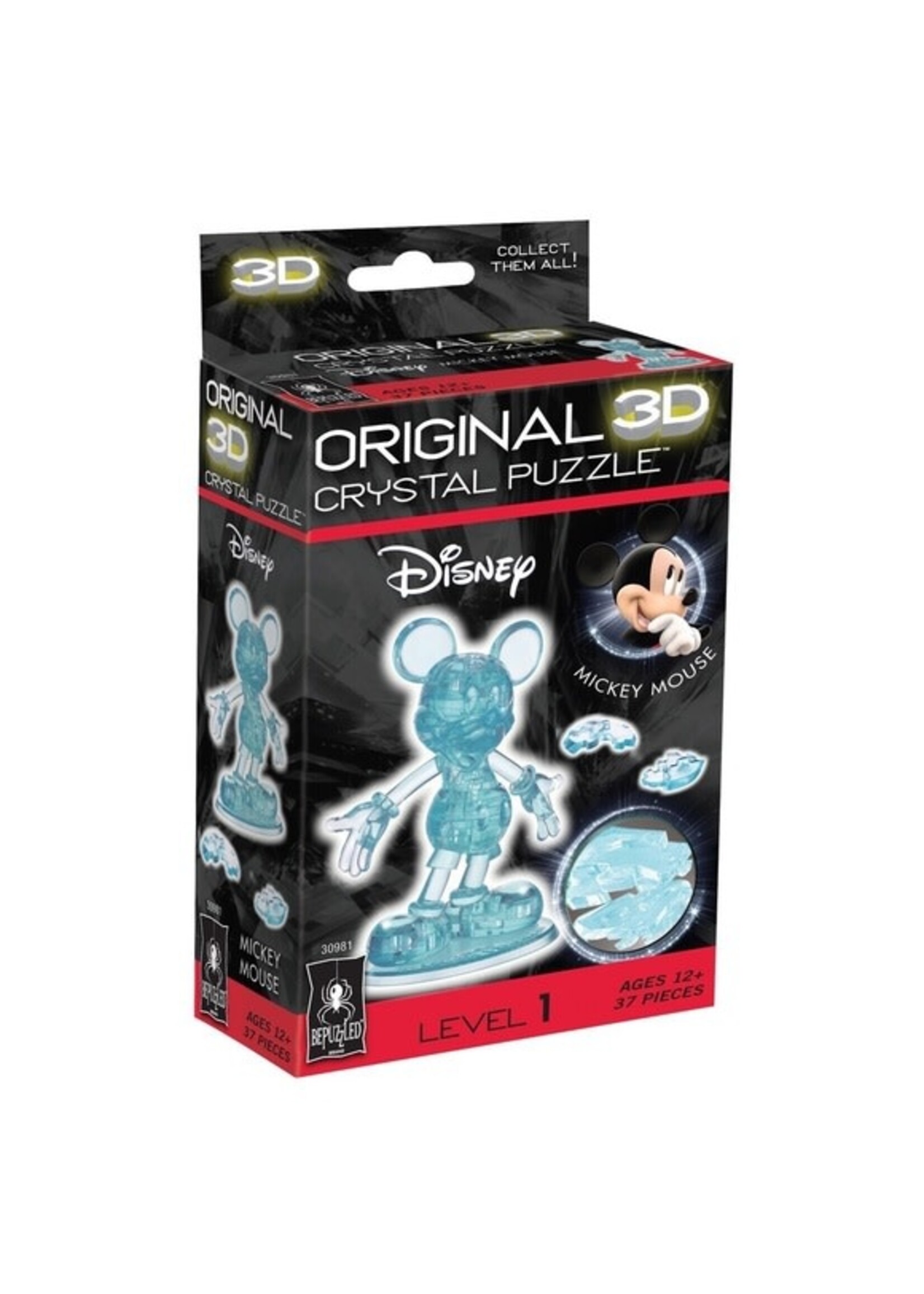 3D Crystal Lt Blue Mickey Mouse