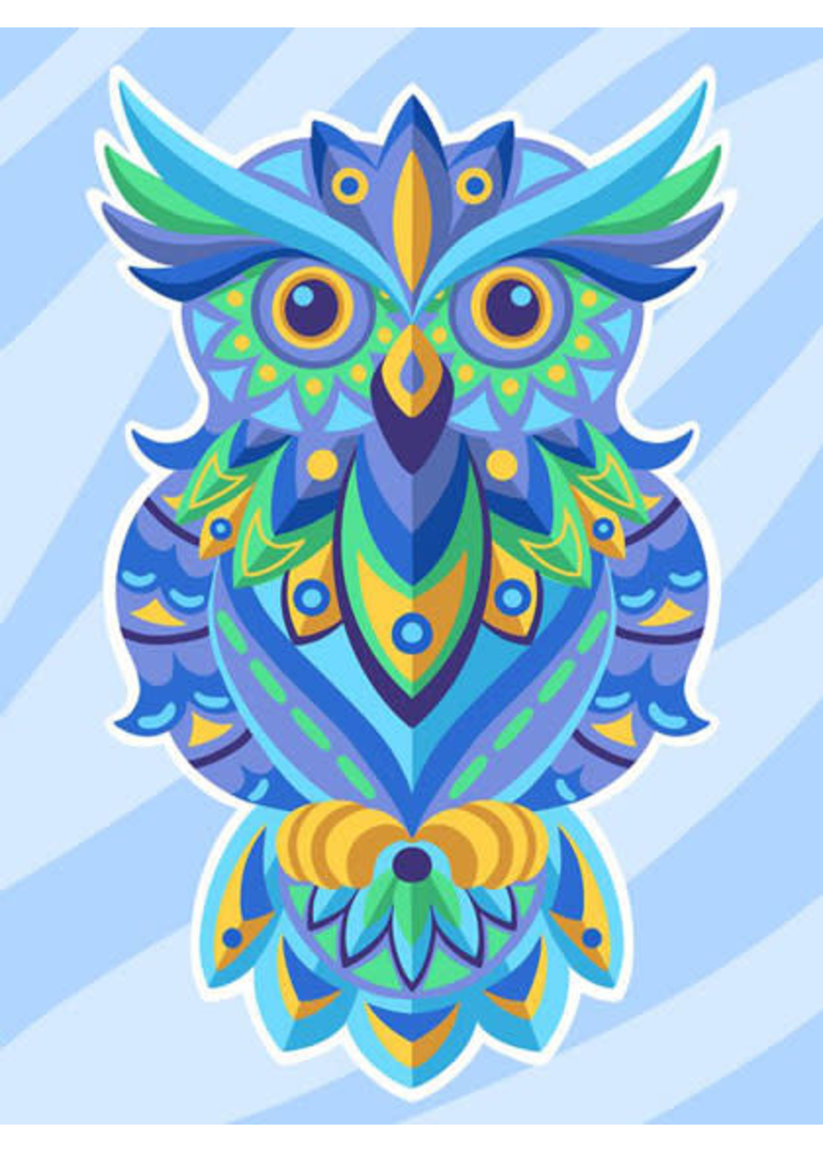 Art and Hobby Colorful Owl 11.8 x 15.7 Diamond Art