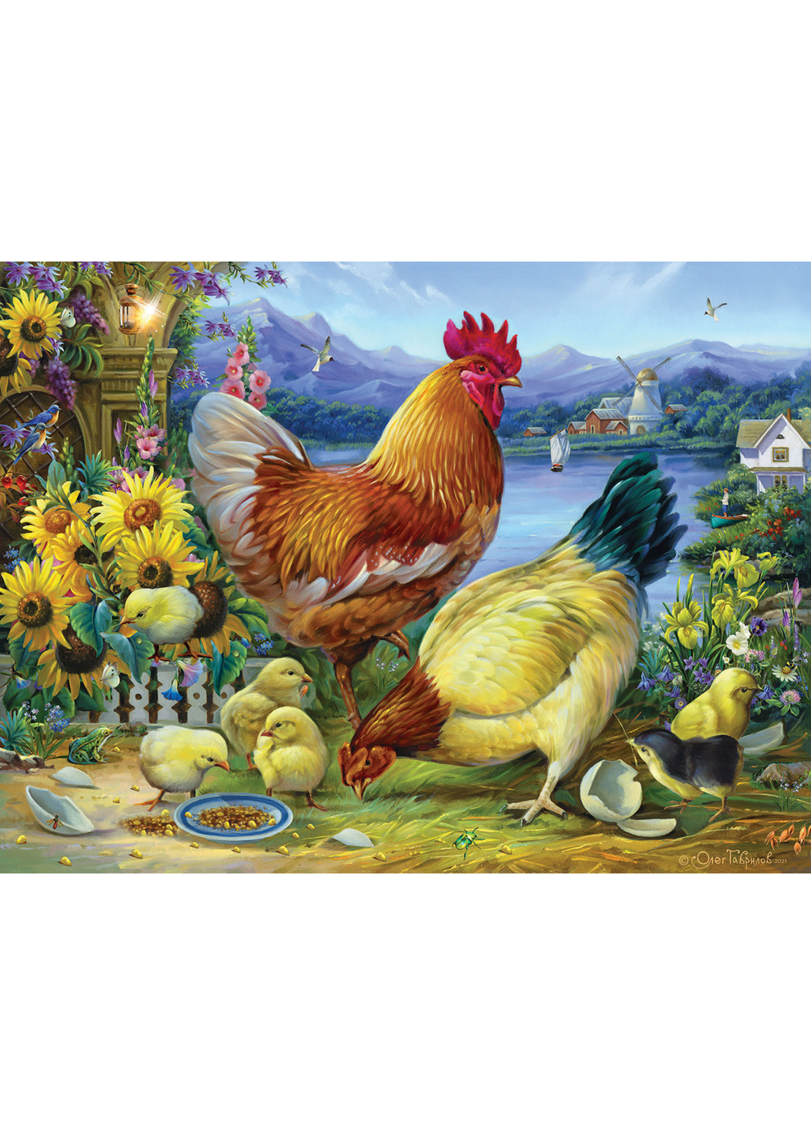 Sunsout Rooster Walk 500pc