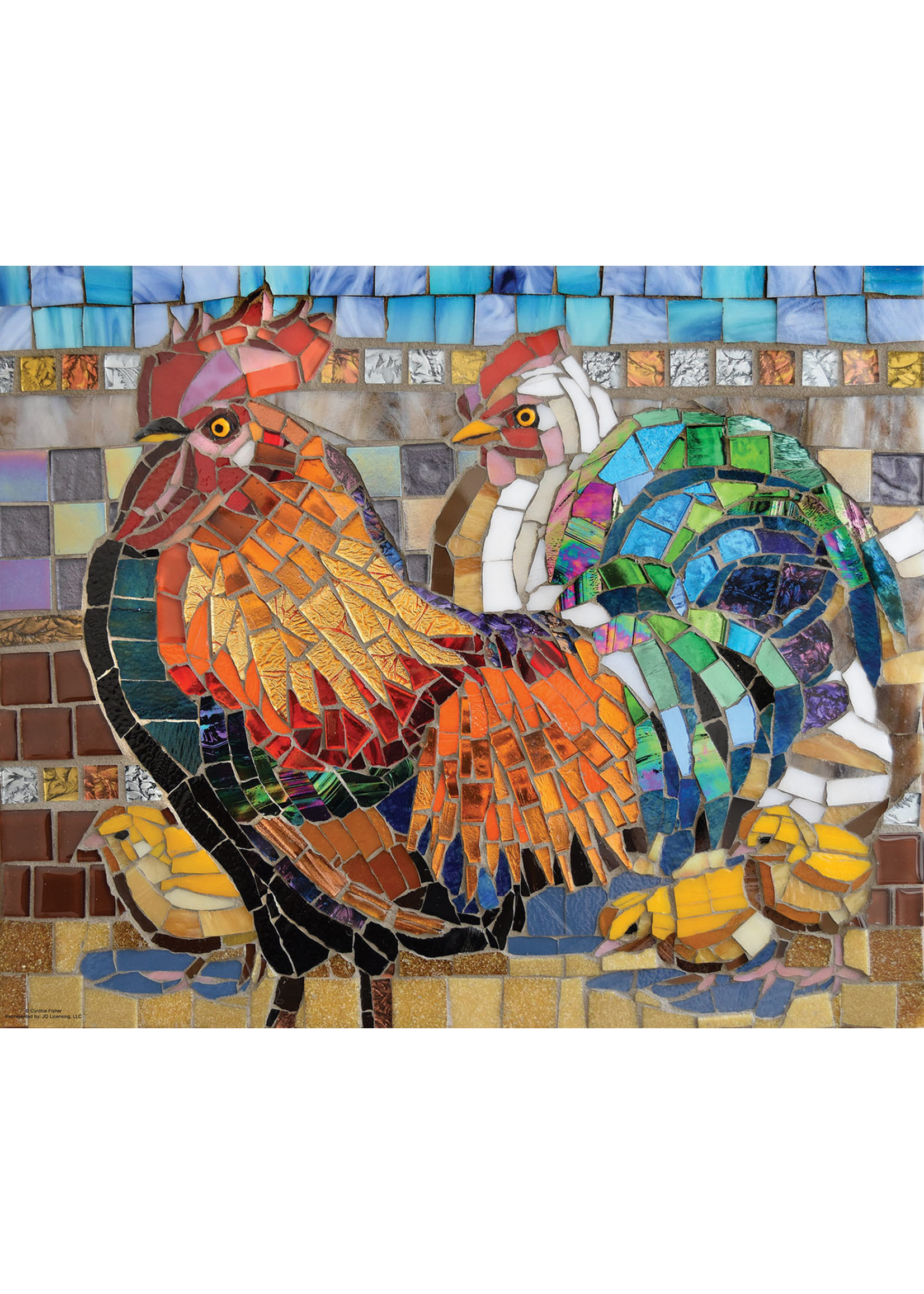 Sunsout Stained Glass Chickens 1000pc