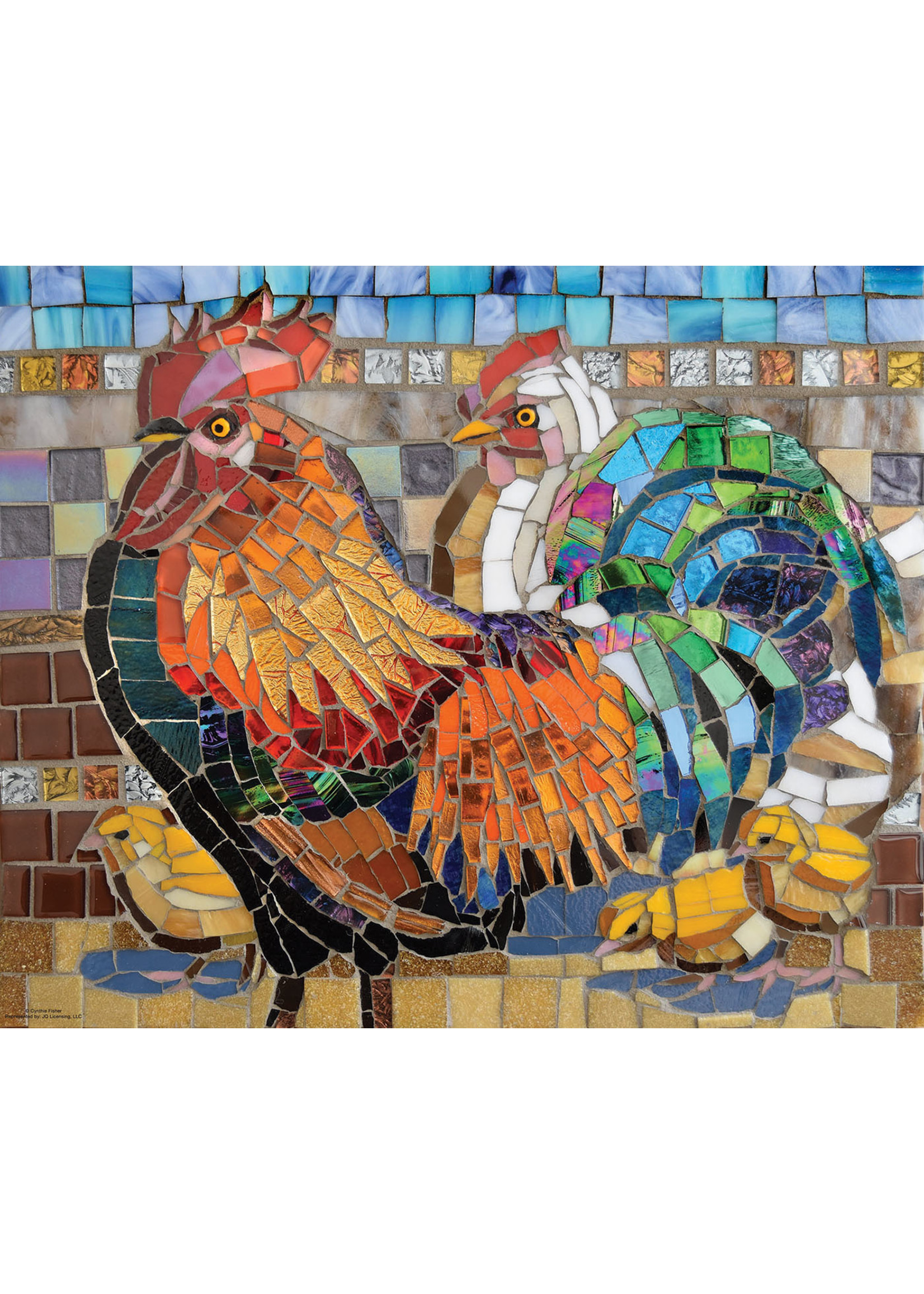 Sunsout Stained Glass Chickens Puzzle 1000 Pieces