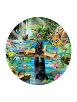 Sunsout Panther Reflections Puzzle Round 500 Pieces