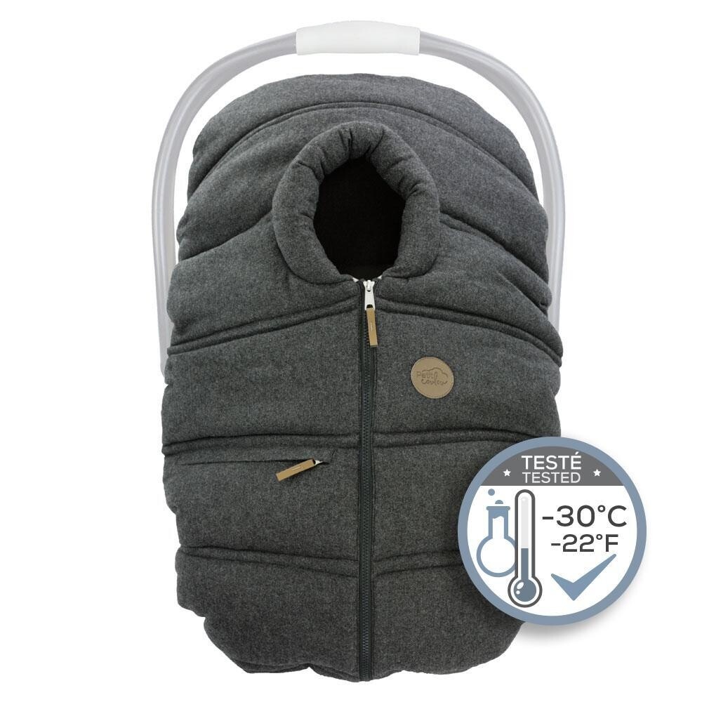 Housse hiver siège auto bébé Petit Coulou - Laine gris pâle