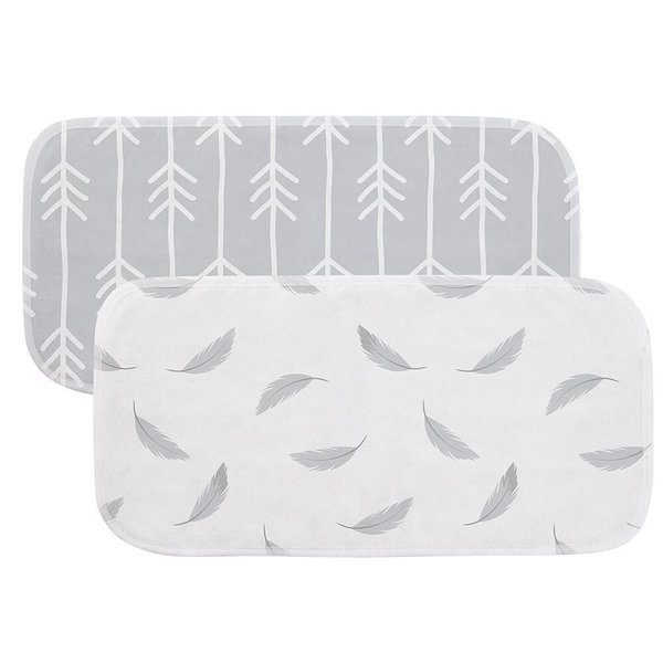 Kushies Bavettes Couvre-Épaule-Gris Blanc Pk2