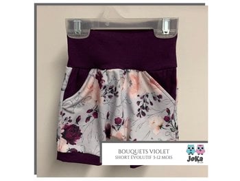 Joka bébé Short évolutif Bouquet violet