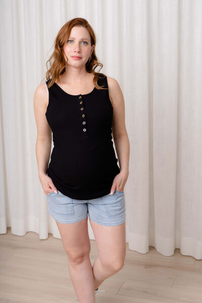 Rose Maternité Camisole Olivia noire