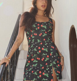 Bailey Rose Strawberry Print Mini Dress (BACKORDERED)