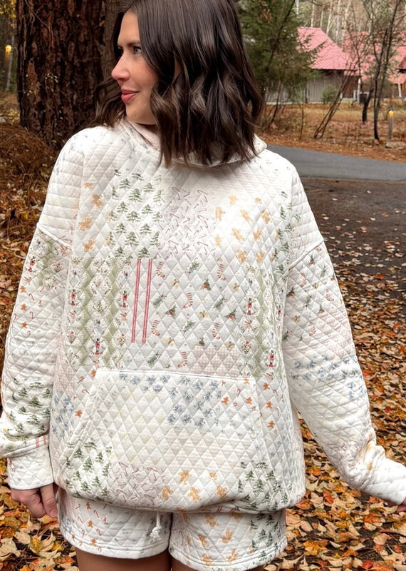 Sunkissed Coconut Christmas Holiday Quilted Hoodie