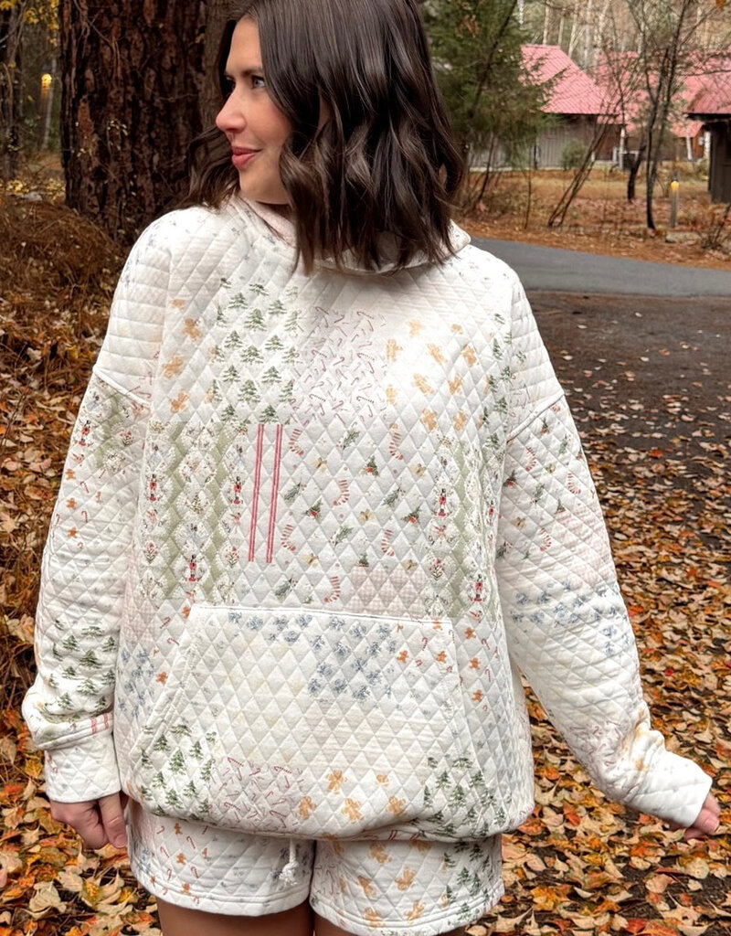 Sunkissed Coconut Christmas Holiday Quilted Hoodie