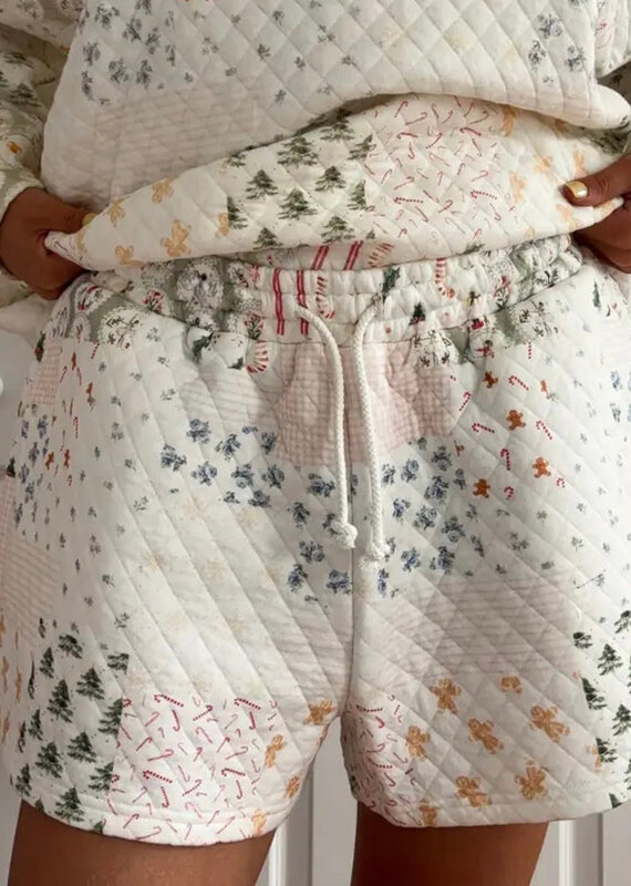 Sunkissed Coconut Christmas Holiday Quilted Shorts