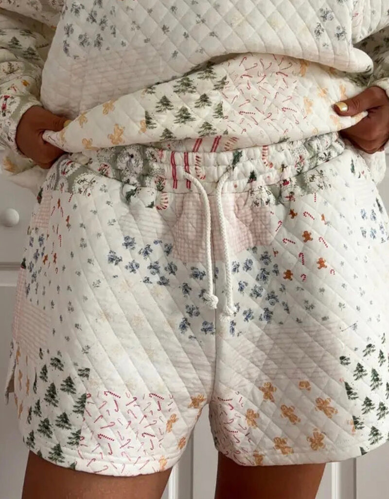 Sunkissed Coconut Christmas Holiday Quilted Shorts