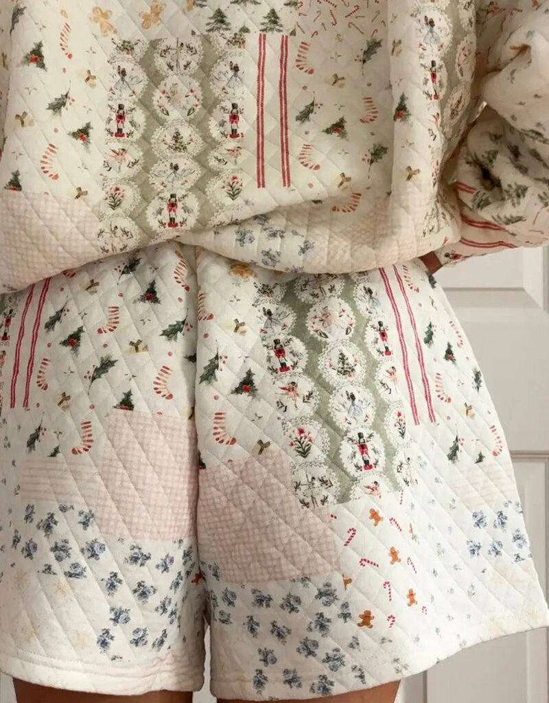 Sunkissed Coconut Christmas Holiday Quilted Shorts