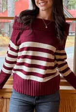 Le Lis Hideaway Off Shoulder Striped Sweater