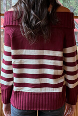 Le Lis Hideaway Off Shoulder Striped Sweater