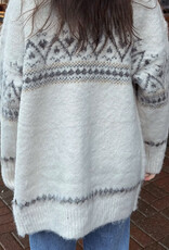 Sky to Moon Lakefront Fair Isle Turtleneck Knit Sweater Cardigan
