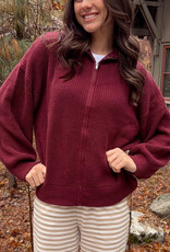 Le Lis Porch Light Zip Up Oversized Sweater Cardigan