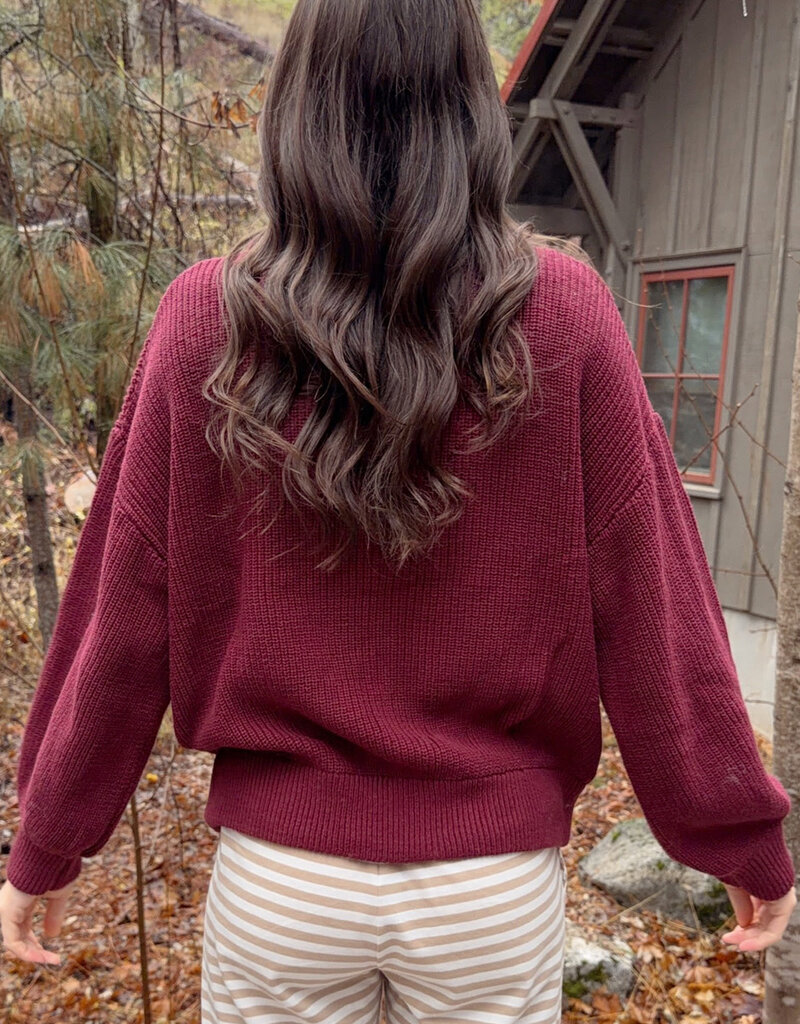 Le Lis Porch Light Zip Up Oversized Sweater Cardigan