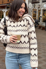 Miou Muse Retreat Patterned Half Zip Sweater