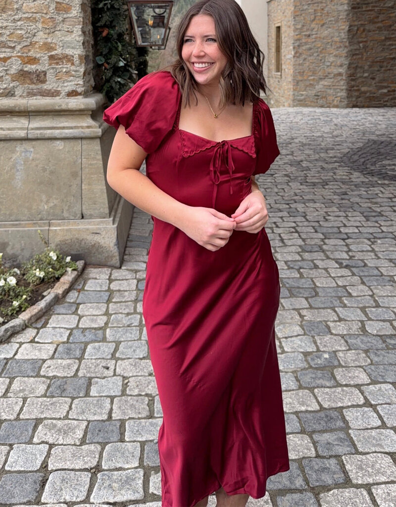 Le Lis Snow Bunny Satin Dress