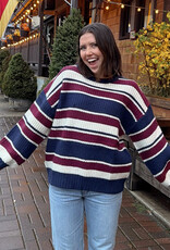 Le Lis Timber Long Sleeve Striped Sweater