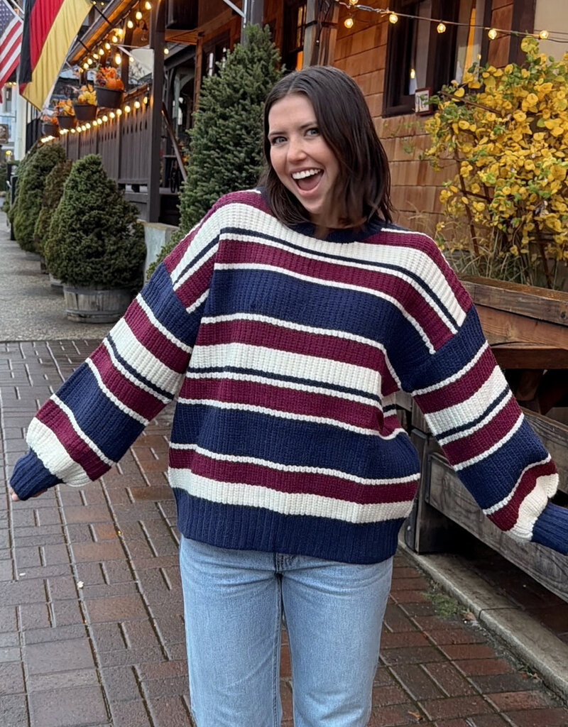 Le Lis Timber Long Sleeve Striped Sweater