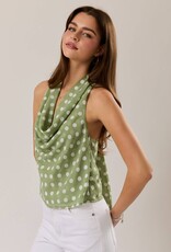 Le Lis Polkadot Cowl Neck Scarf Tank