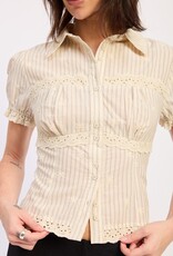 Emory Park Button Up Cap Sleeve Shirt