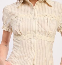 Emory Park Button Up Cap Sleeve Shirt