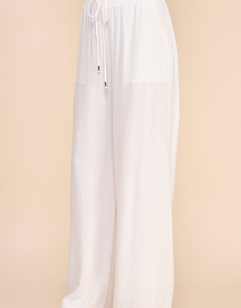 Allie Rose Soft Linen Smock Waist Pants