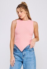 Allie Rose Soft Multi Direction Ribbed Asymmetric Tank