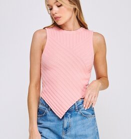 Allie Rose Soft Multi Direction Ribbed Asymmetric Tank