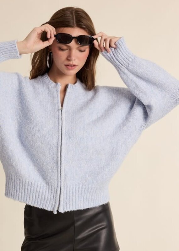 Sky to Moon Zip Up Knit Sweater Cardigan