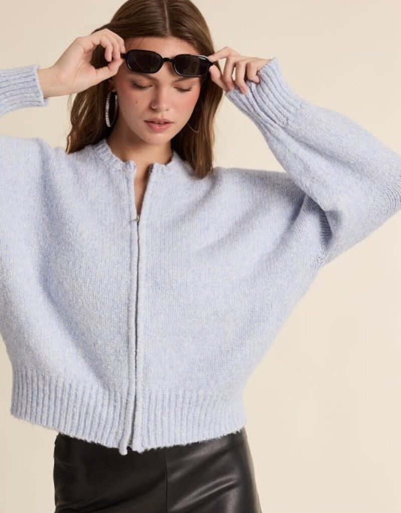 Sky to Moon Zip Up Knit Sweater Cardigan